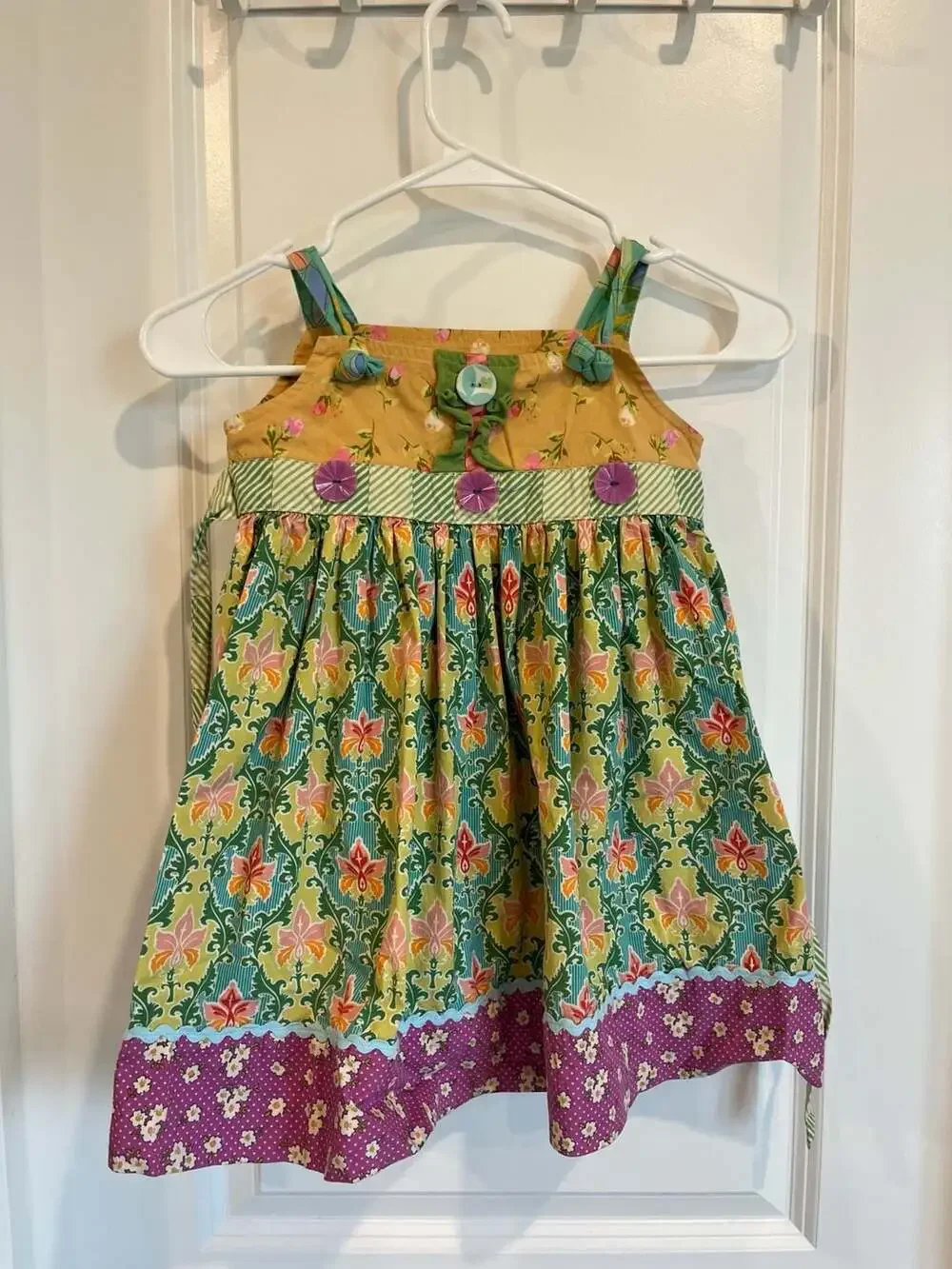 Matilda Jane Floral Knot Apron Dress Size 4